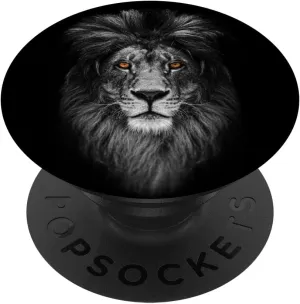 PopSockets Lion Face Dark PopGrip for iPhone 11, Tablets - Black