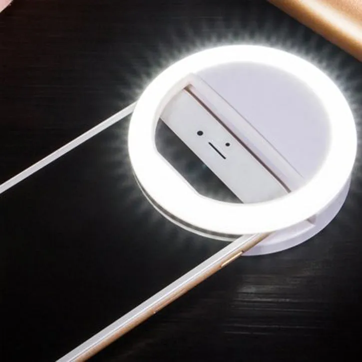 Portable LED Selfie Ring Fill Light for Phone Cameras iPads Tablets Etc.