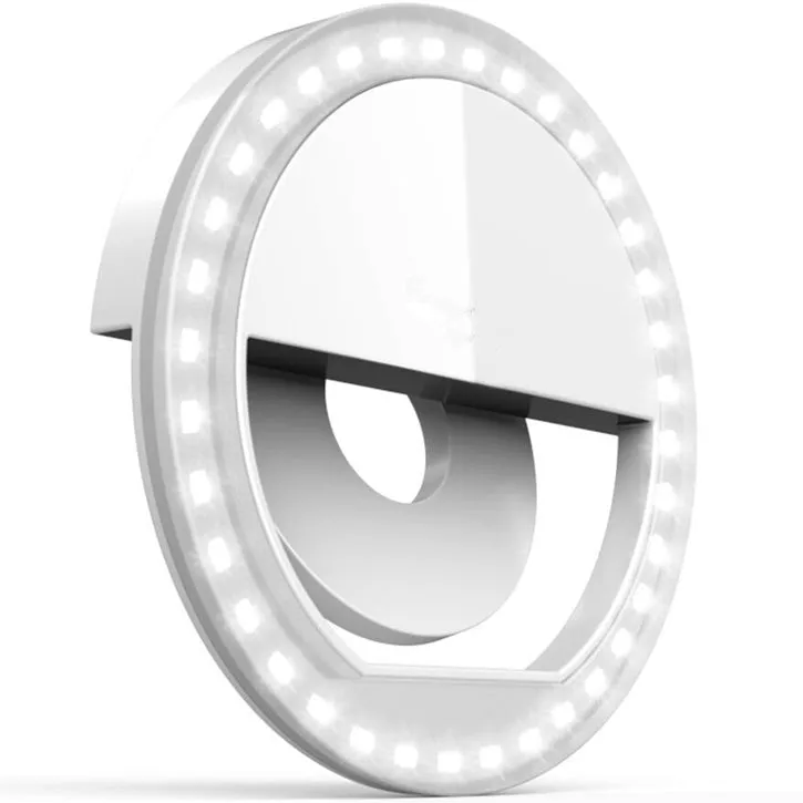 Portable LED Selfie Ring Fill Light for Phone Cameras iPads Tablets Etc.