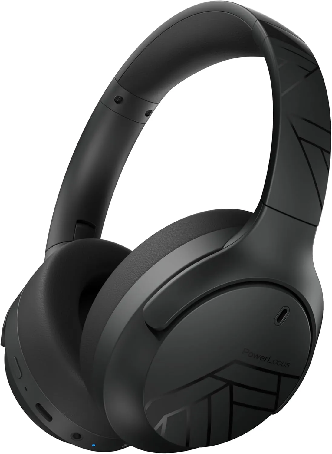 PowerLocus Bluetooth Headphones Over Ear, 60H Playtime, 4 EQ Modes Wireless Headphones with Microphone, Hi-Fi Stereo Deep Bass Foldable Headphone, Soft Foam Ear Cups,Fast Charging for Travel/PC/Phones
