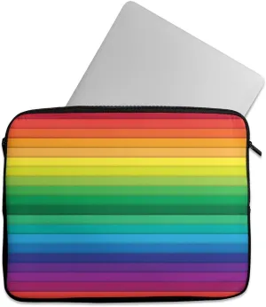 Rainbow Striped 14" Zipper Neoprene Sleeve Carrying Case Compatible with Acer, Asus, Dell, Lenovo, MacBook Laptops