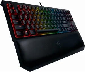 Razer BlackWidow TE Chroma v2 TKL Tenkeyless Mechanical Gaming Keyboard: Yellow Key Switches, Linear & Silent, Chroma RGB Lighting, Magnetic Wrist Rest, Programmable Macros, Classic Black