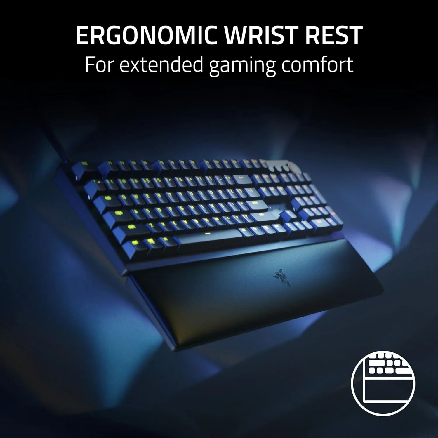 Razer Huntsman V2 Optical Gaming Keyboard: Fast Clicky Optical Switches w/Quick Keystrokes & 8000Hz Polling Rate - Doubleshot PBT Keycaps - Dedicated Media Keys & Dial - Ergonomic Wrist Rest