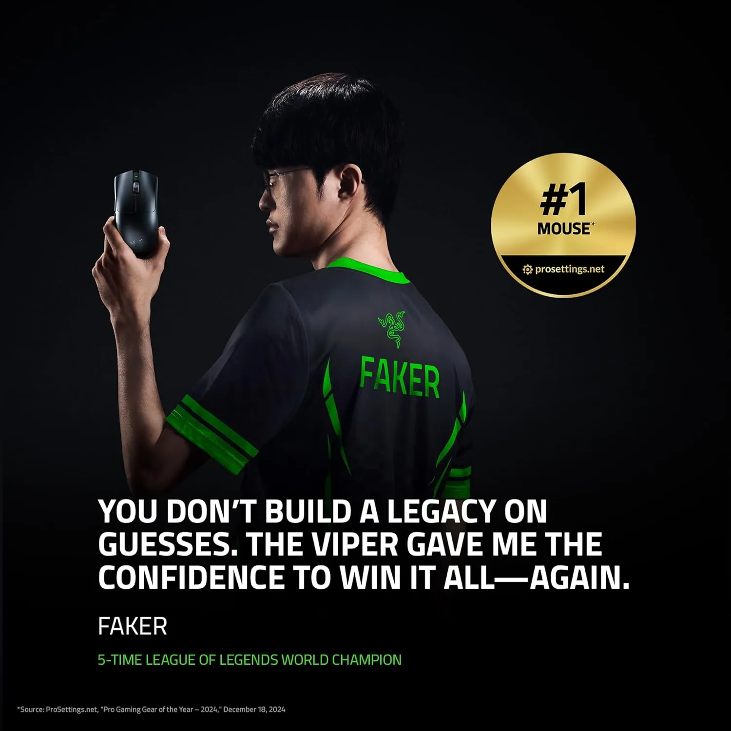 Razer Viper V3 Pro Wireless Esports Gaming Mouse: Symmetrical - 54g Lightweight - 8K Polling - 35K DPI Optical Sensor - Gen3 Optical Switches - 8 Programmable Buttons - 95 Hr Battery - Black