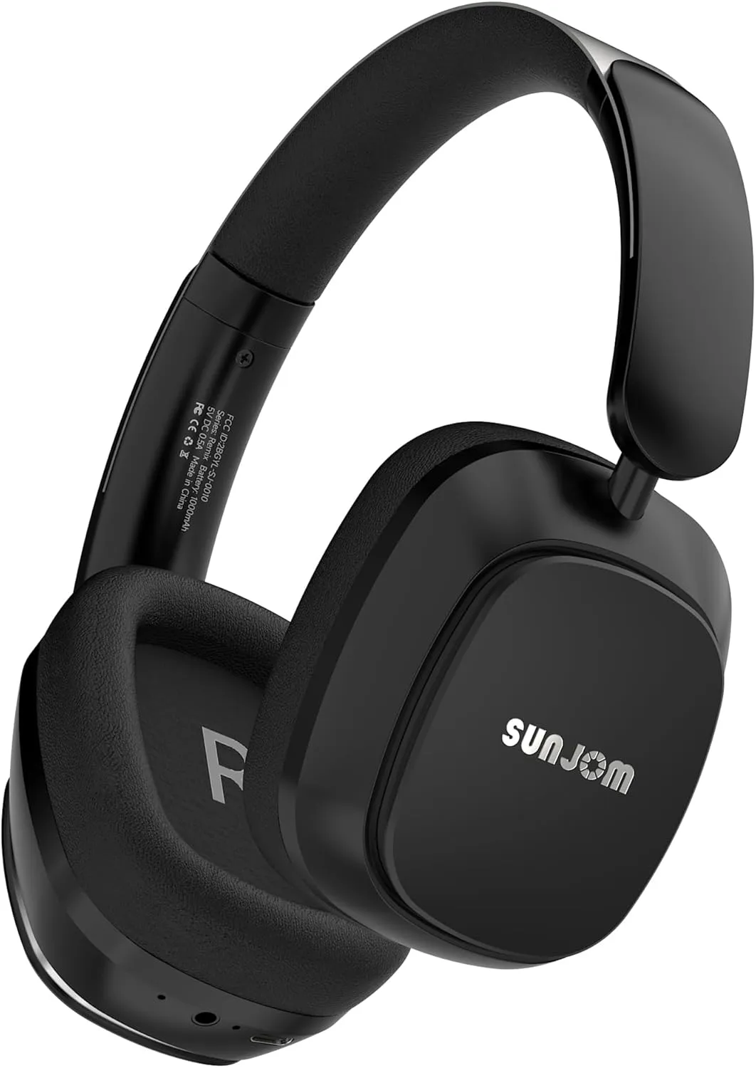 Remix 130H Playtime Wireless Over-Ear Headphones, ANC/ENC Active Noise Cancelling, Foldable Rotatable Lightweight Bluetooth Headphones with Microphone Type-C for Call Travel Sports (Black)
