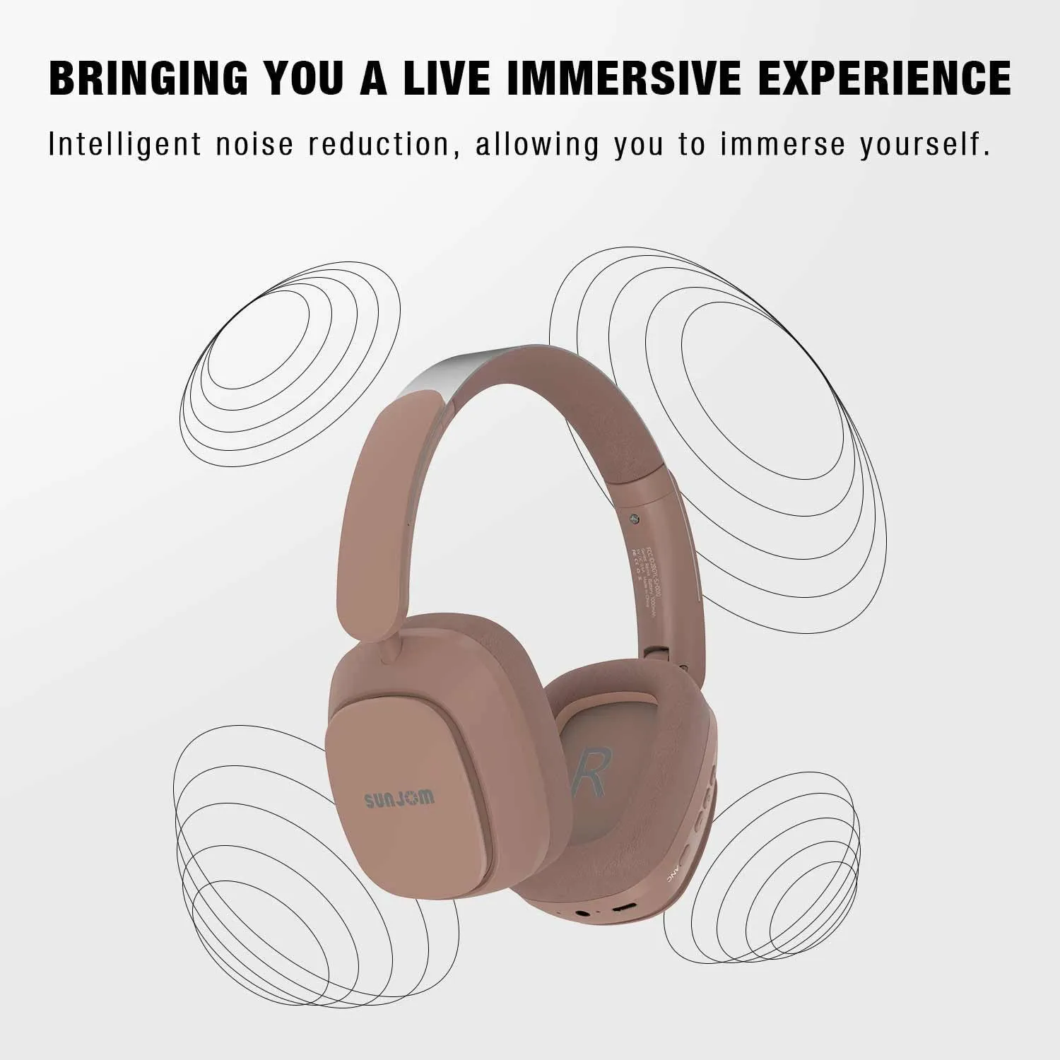 Remix 130H Playtime Wireless Over-Ear Headphones, ANC/ENC Active Noise Cancelling, Foldable Rotatable Lightweight Bluetooth Headphones with Microphone Type-C for Call Travel Sports