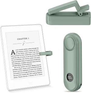 Remote Control Page Turner for Kindle Paperwhite Oasis Kobo eReaders, Page Turner Clicker for ipad Tablets Reading Novels with LCD Power Display, Agave Green