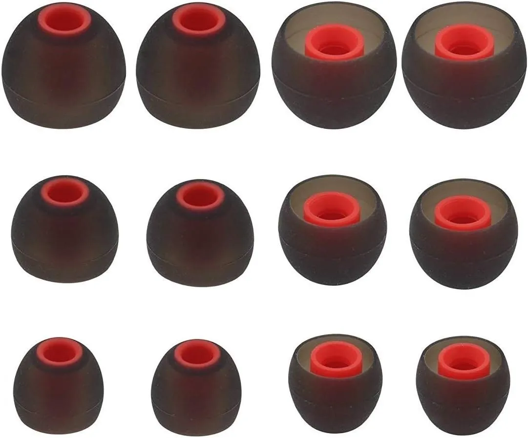 Replacement Ear Tips Earbuds Silicone Buds for Senso, Otium, Hussar Bluetooth Headphones, 6 Pairs,S/M/L