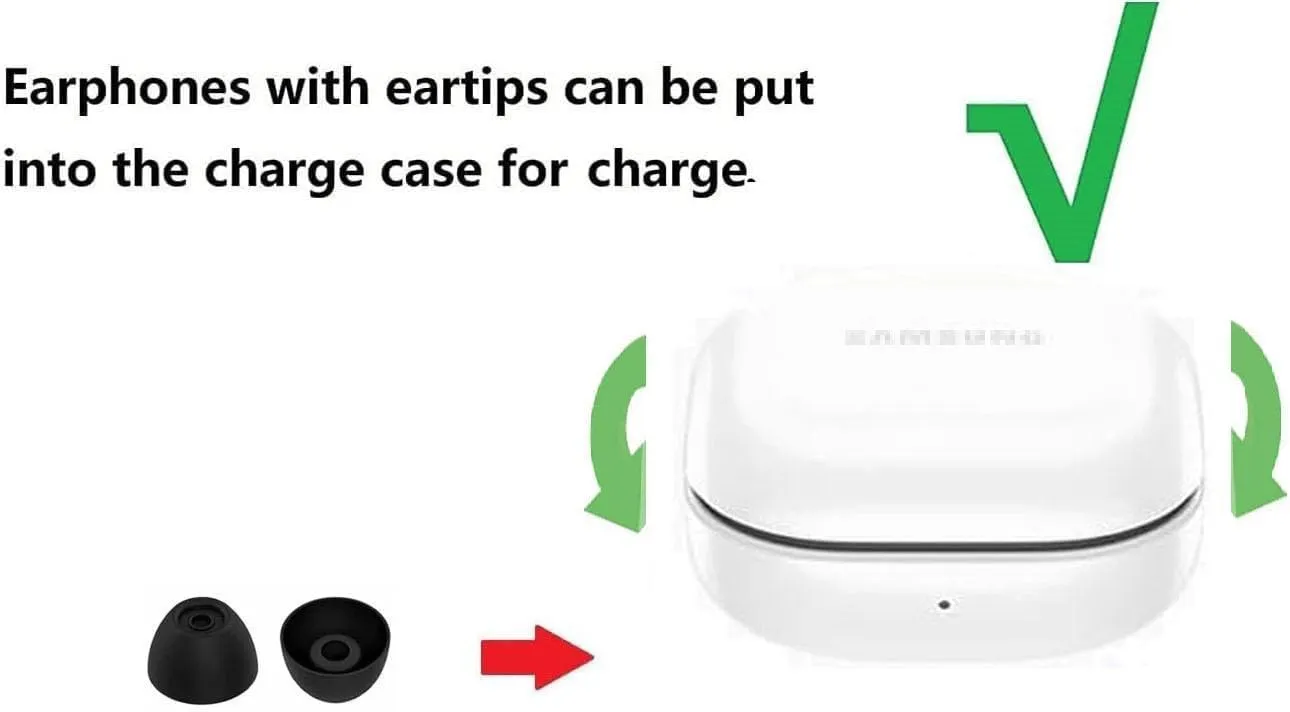 Replacement Ear Tips Eartips Ear Plug Ear Gels Compatible with Samsung Galaxy Buds FE Earbuds,JNSA Silicone Ear Tip Replacement for Galaxy Buds FE,S/M/L 6 Pairs,Graphite Black 532