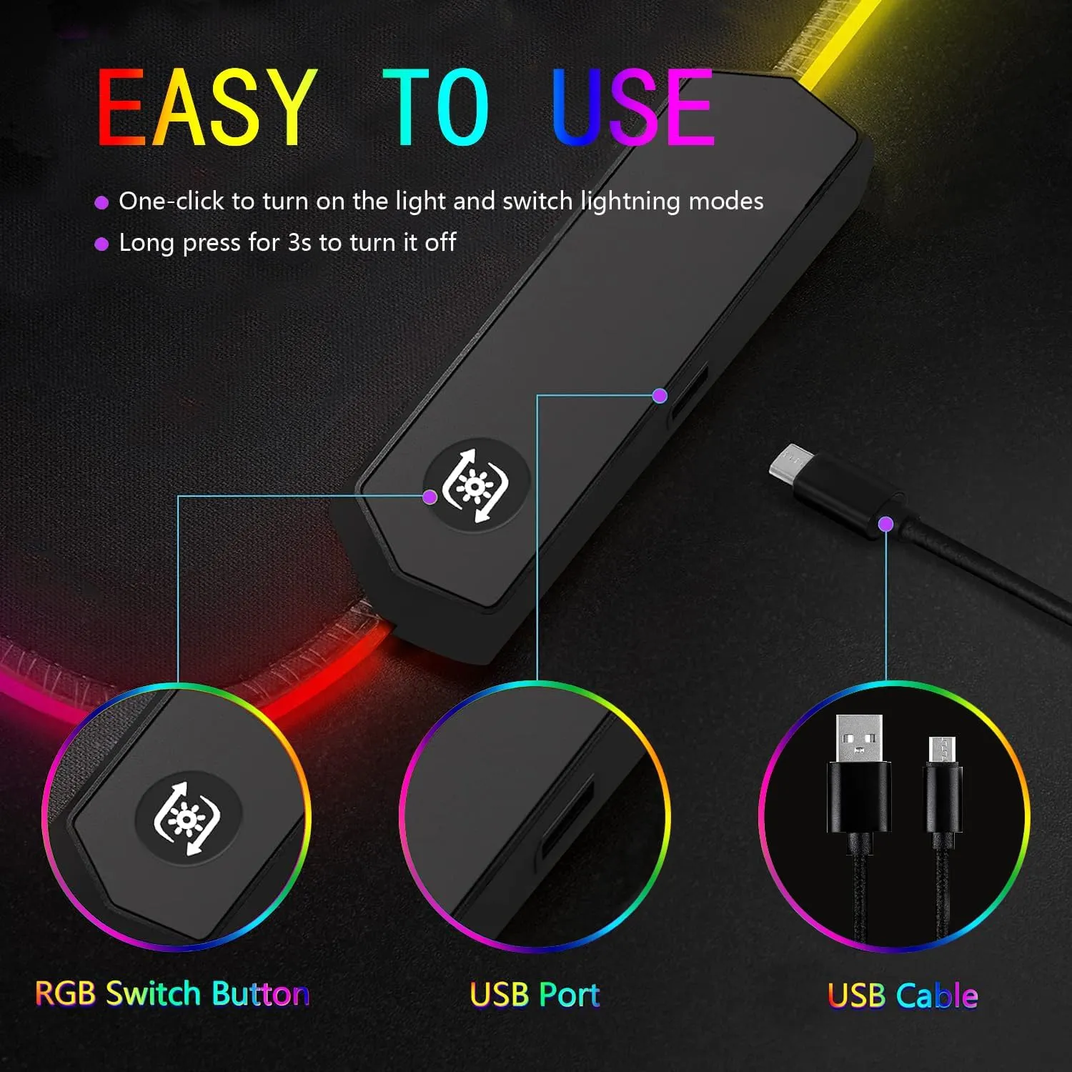 RGB Gaming Mouse Pad, Large Mousepad with Led Light, Gaming Accessories Keyboard Pad for Desk, Non-Slip Rubber Base Big Mouse Mat for Gamer, 31.5 X 11.8 Inch, Japanese Streets