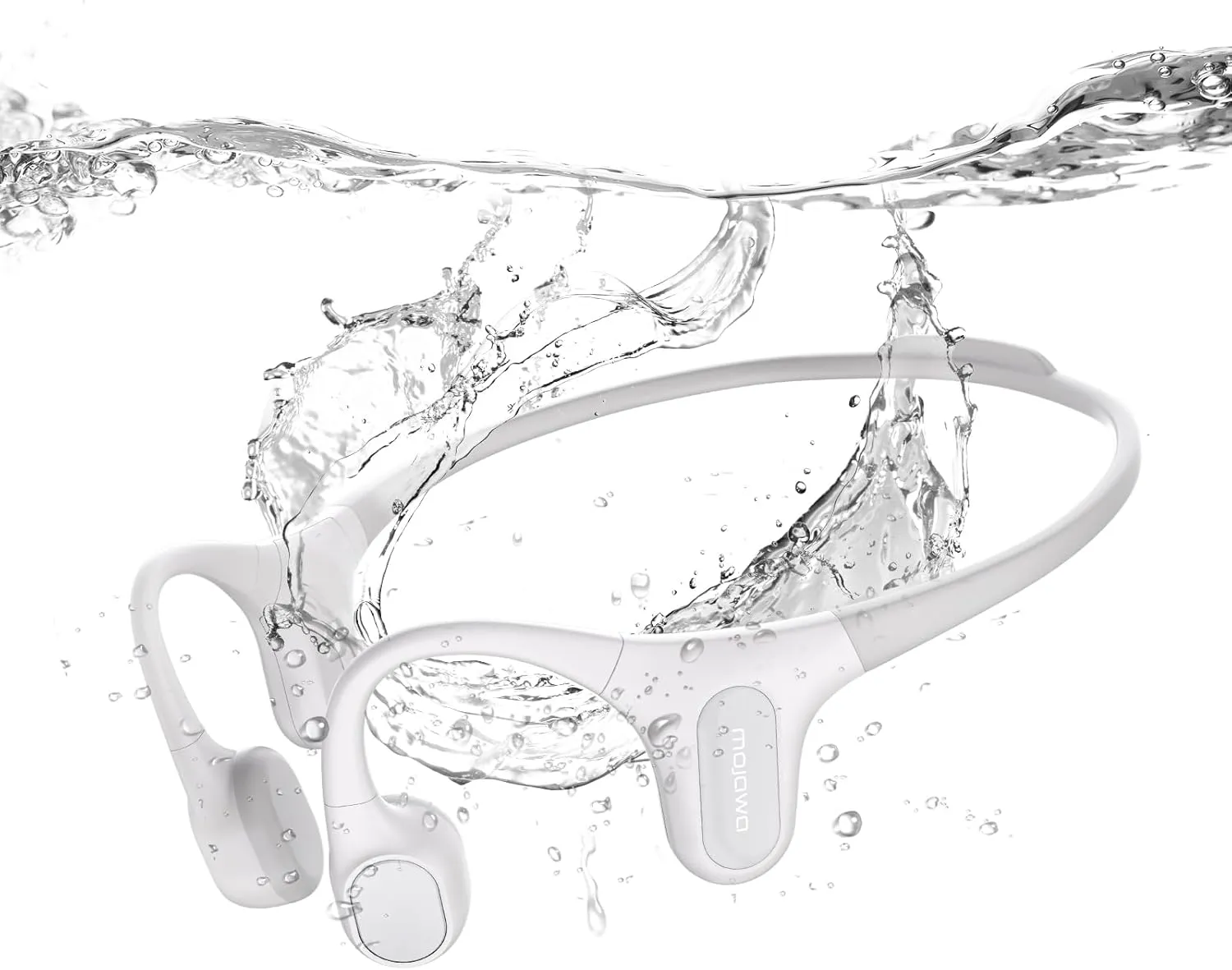 Run Plus Bone Conduction Headphones, IP68 Waterproof Wireless Bluetooth Headphones with 32G MP3, Secure Fit for Running, Swimming, Cycling, Workouts, Gray