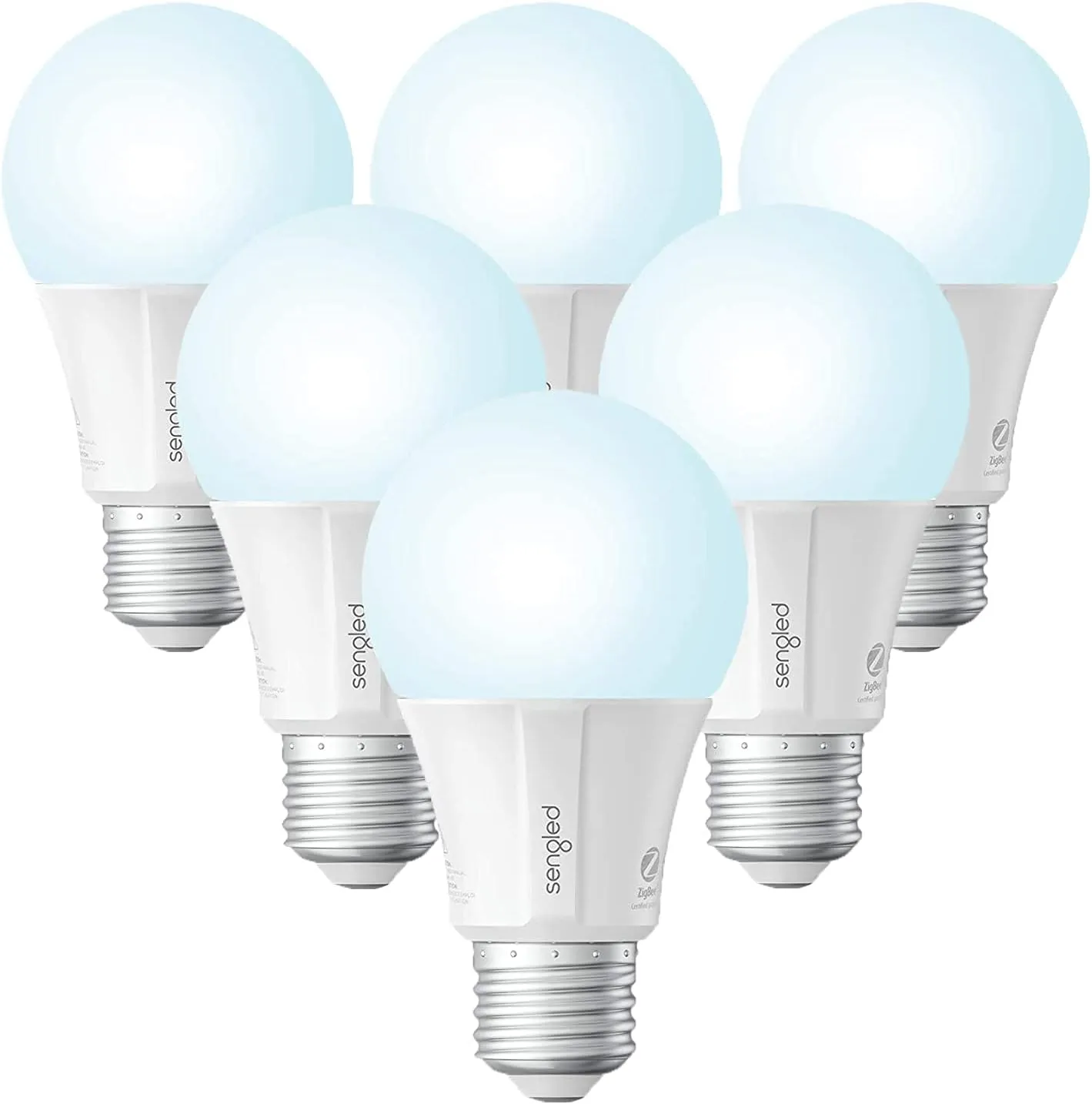 Sengled Zigbee Smart Light Bulbs, Smart Hub Required, Works with SmartThings and Echo with Built-in Hub, Voice Control with Alexa and Google Home, Daylight 60W Equivalent A19 Alexa Light Bulb, 6 Pack