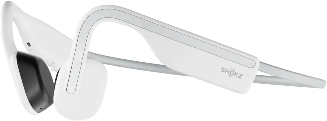 SHOKZ OpenMove - Open-Ear Bluetooth Sport Headphones, Bone Conduction Wireless Earphones, Sweatproof for Running and Workouts, with Sticker Pack(White)