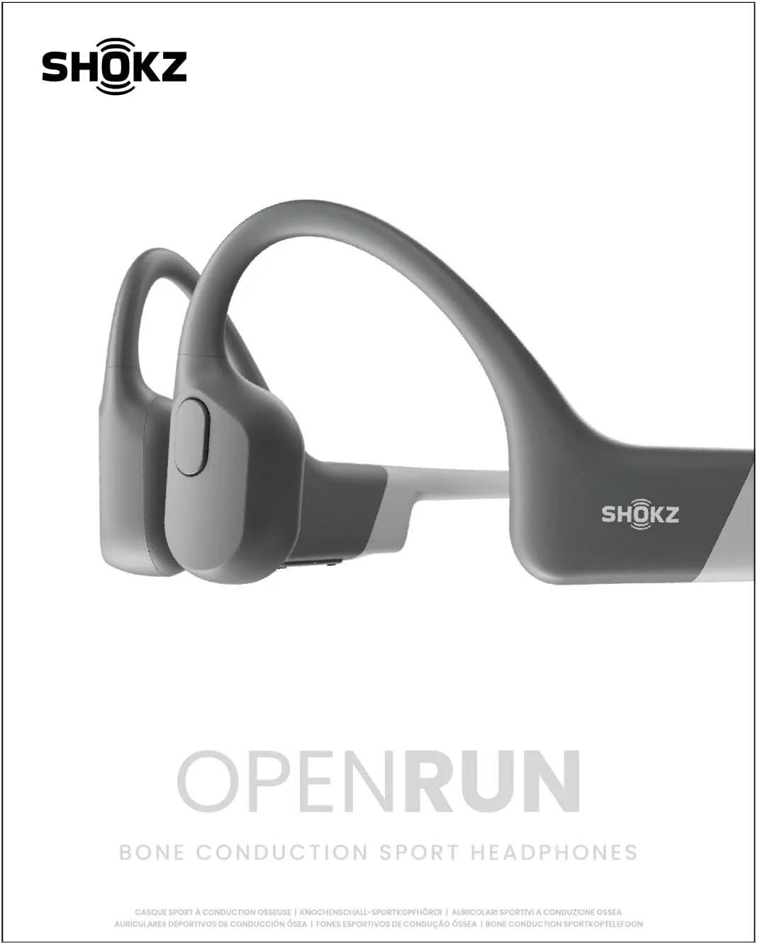 SHOKZ OpenRun (AfterShokz Aeropex) - Open-Ear Bluetooth Bone Conduction Sport Headphones - Sweat Resistant Wireless Earphones for Workouts and Running - Built-in Mic, with Headband