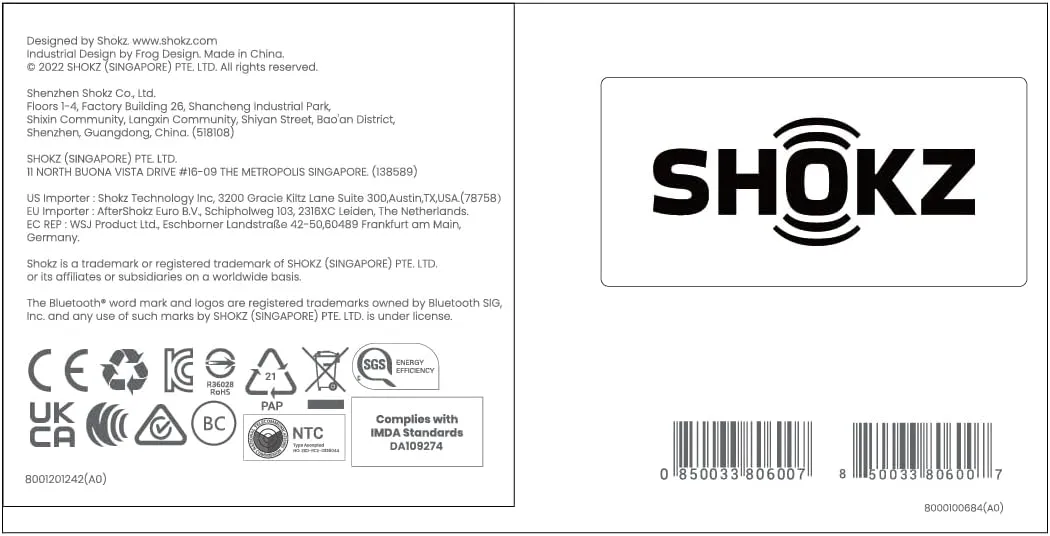SHOKZ OpenRun - Open-Ear Bluetooth Bone Conduction Sport Headphones, Sweat Resistant Wireless Earphones for Workouts and Running, Built-in Mic, with Hair Band, Black