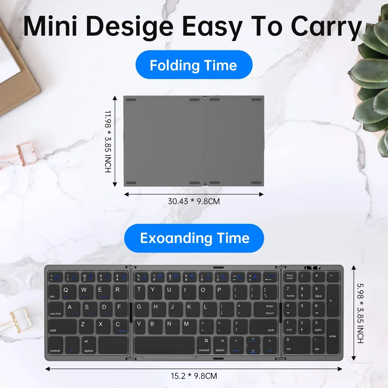 SIKAI Mini Portable Folding Keyboard