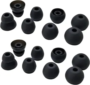 Silicone Earbuds Tips for Beats Flex, Beats X Replacement Eartips 8 Pairs L/M/S Double Flange Rubber urBeats3 Beats Flex Ear Tips Black