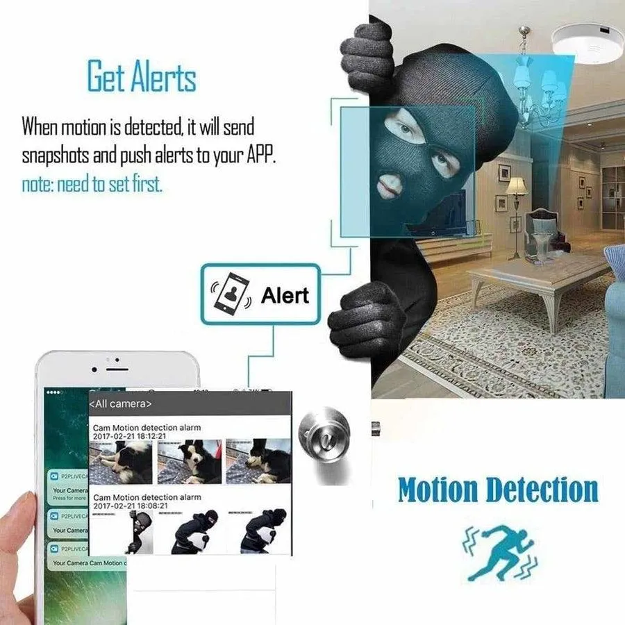 Smart Smoke Detector Security Camera