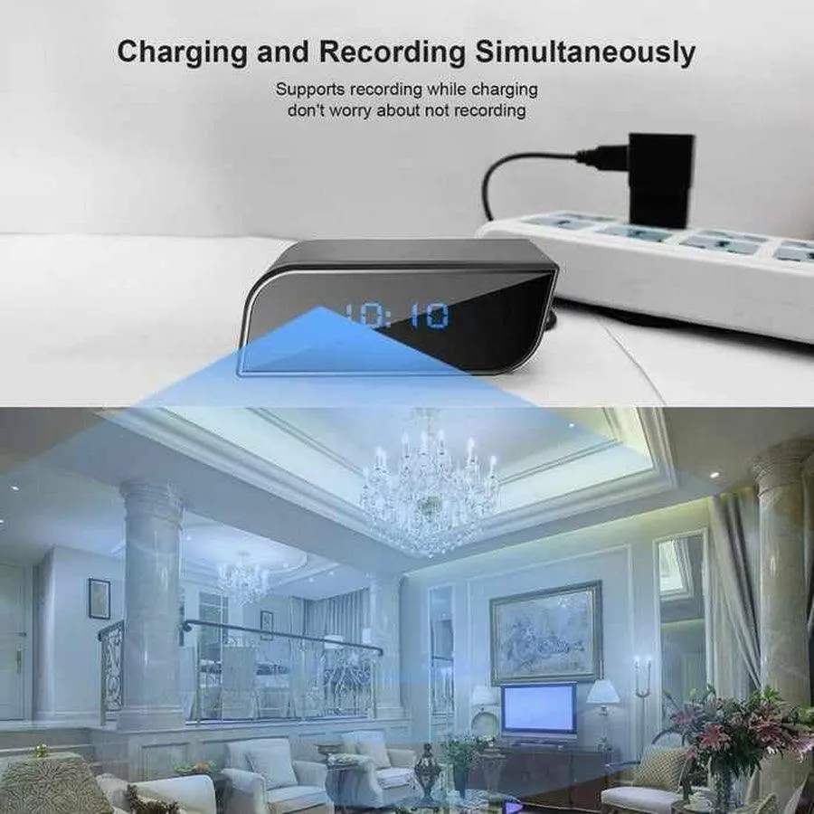 Smart WiFi Security Camera Digital Alarm Clock