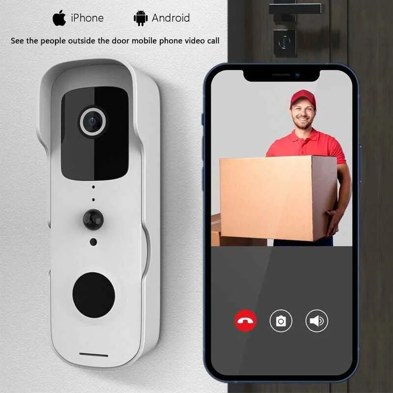 Smart WiFi Video Doorbell Security Camera With Doorbell Chime