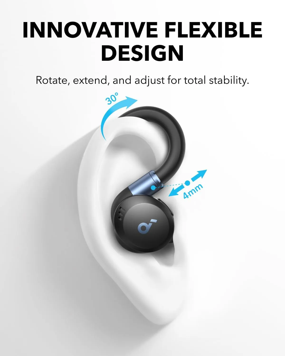 Soundcore Sport X20 by Anker, True-Wireless Workout Earbuds, Rotatable and Extendable Ear Hooks, Noise Cancelling, Deep Bass, IP68 Waterproof, Sweatproof, Dustproof, 48H Play, for Gym(Renewed)