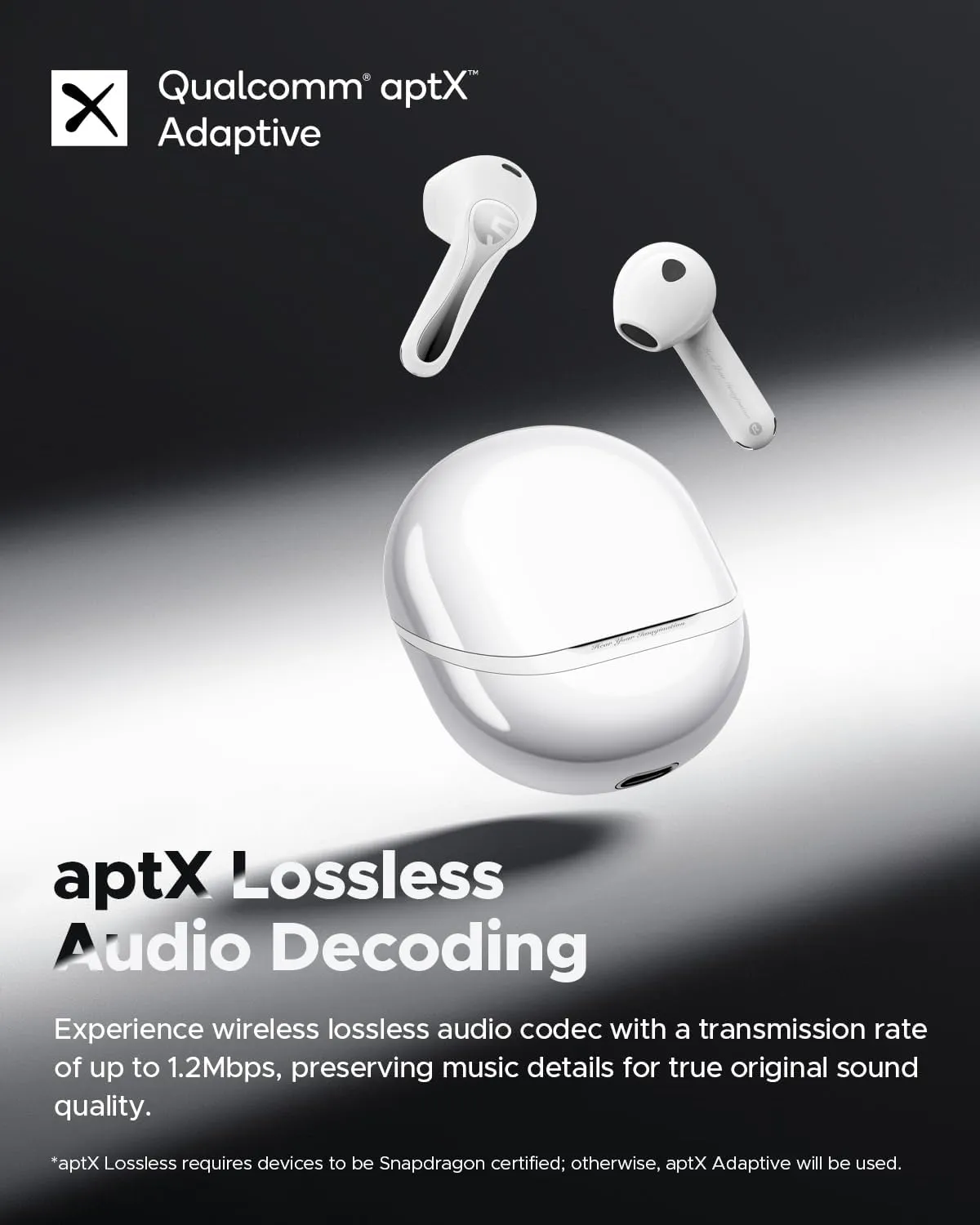 SoundPEATS Air5 Truly Wireless Semi in Ear Earbuds, TWS Noise Nancelling Headphones, Snapgragon Sound, APTX Adaptive Lossless and QCC3091, Bluetooth V5.4 Earphones with 6 Mics, 30 Hrs Gaming Playtime