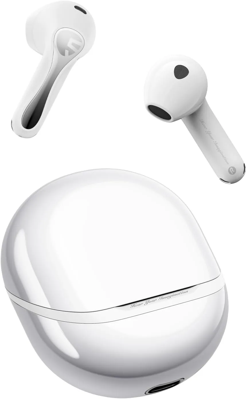 SoundPEATS Air5 Truly Wireless Semi in Ear Earbuds, TWS Noise Nancelling Headphones, Snapgragon Sound, APTX Adaptive Lossless and QCC3091, Bluetooth V5.4 Earphones with 6 Mics, 30 Hrs Gaming Playtime