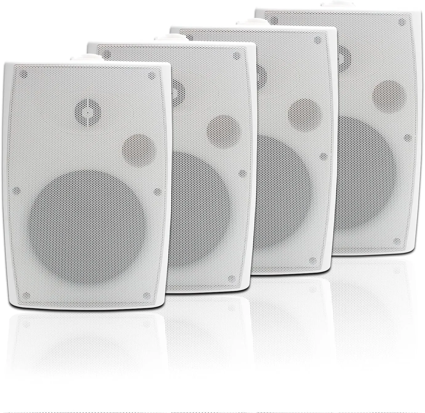 STUDIOFINIX 6.5 Inch Outdoor Speakers Wall-Mounted 800W - Waterproof and High-Performance Audio Solution for Indoor/Outdoor,Home,Patio,Garden,Backyard(4 Passive Speakers Bundle/White)