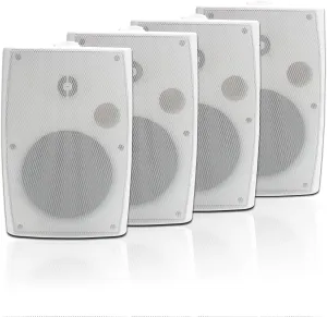 STUDIOFINIX 6.5 Inch Outdoor Speakers Wall-Mounted 800W - Waterproof and High-Performance Audio Solution for Indoor/Outdoor,Home,Patio,Garden,Backyard(4 Passive Speakers Bundle/White)