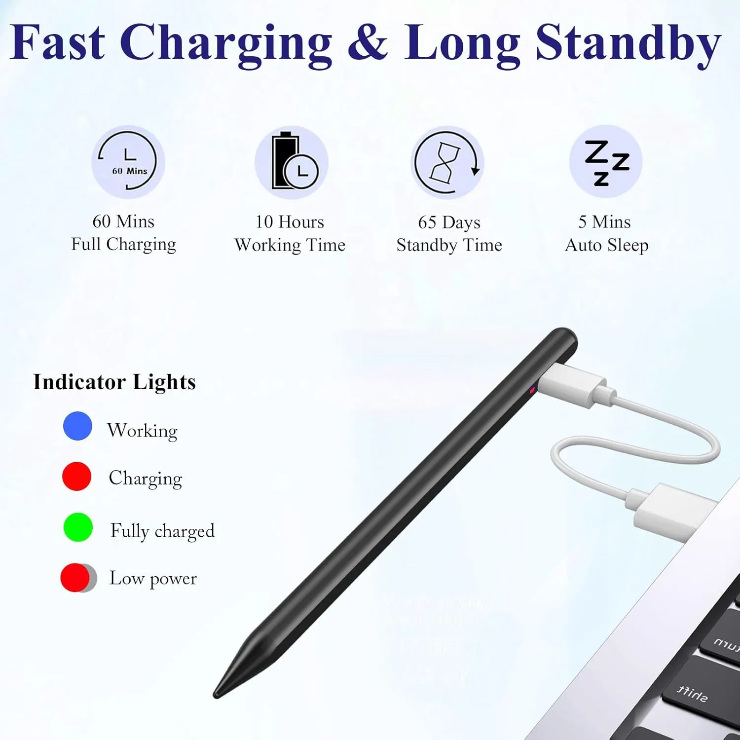 Stylus Pen for Android, CMARS POM Tip Magnetic Phone Pencil, Fine Point Stylus Pens for Touch Screens, Tablet Pen Suit with Samsung/Huawei/Vivo and Other Android Smartphone and Tablet Devices (Black)