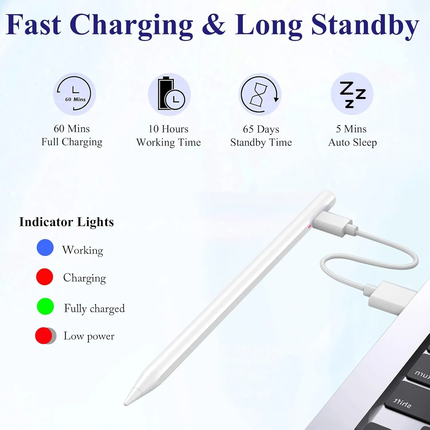 Stylus Pen for Android, CMARS POM Tip Magnetic Phone Pencil, Fine Point Stylus Pens for Touchscreen, Digital Tablet Pen Suit with Samsung/Huawei/Vivo and Other Android Phone and Tablet Devices - White