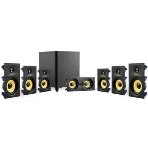 Surround Sound Home Theater with 8" In-Wall Speakers, 12" Subwoofer