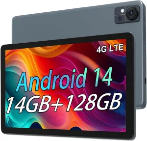 Tablets,10.1" Android Tablet with 14GB RAM 128GB ROM 1280 * 800 Incell Screen, Octa-core Processor 7000mAh Battery, 5GWi-Fi & 4G LTE, BT 5.0, Dual Camera,GPS, Face Unlock Tablets