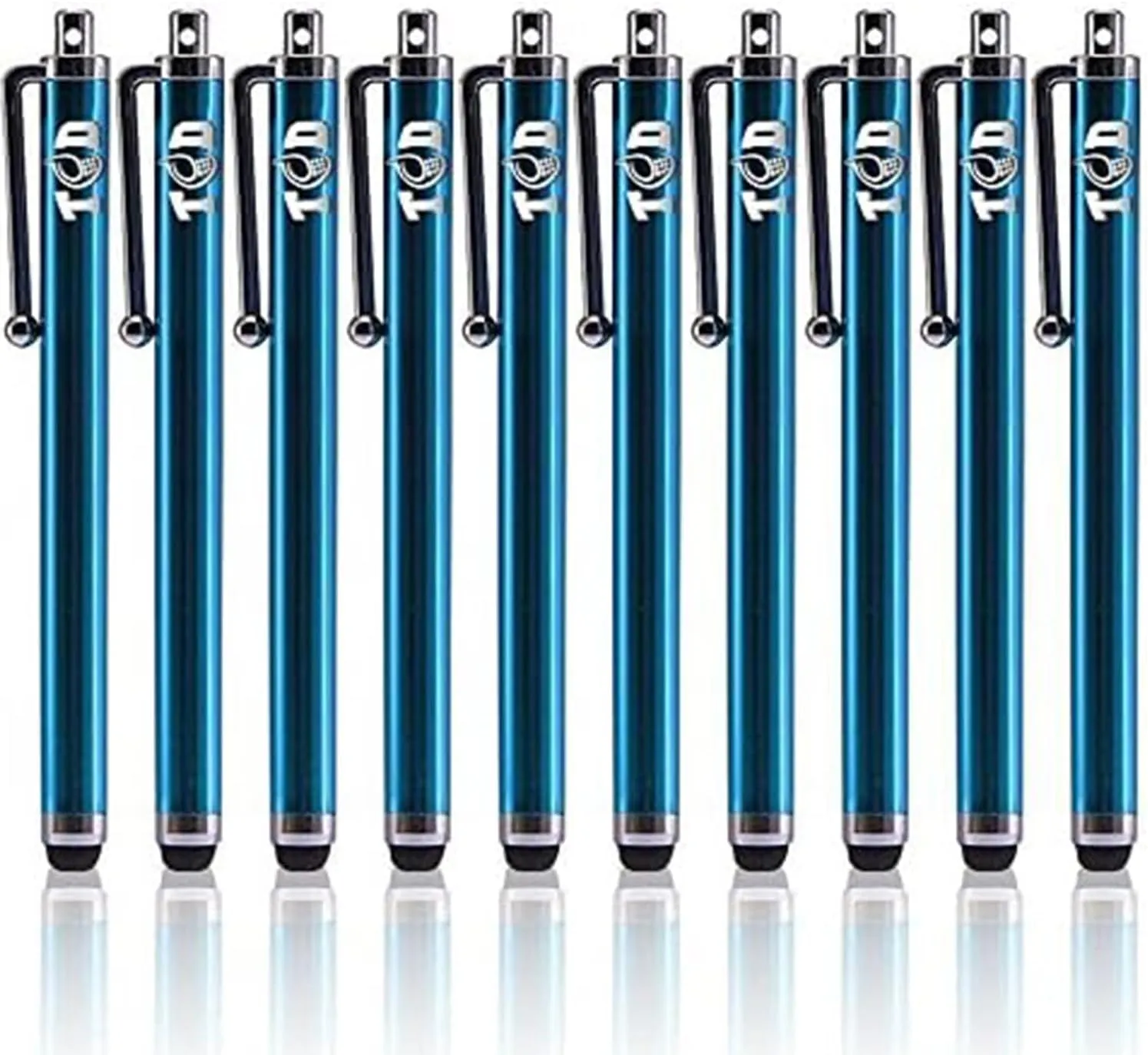 TCD 10-Pack Stylus Pen Set  Universal Capacitive Pen for iPad, iPhone, Tablet, Laptop  Premium Thick Rubber Tip Styluses for All Touchscreen Devices, Aqua