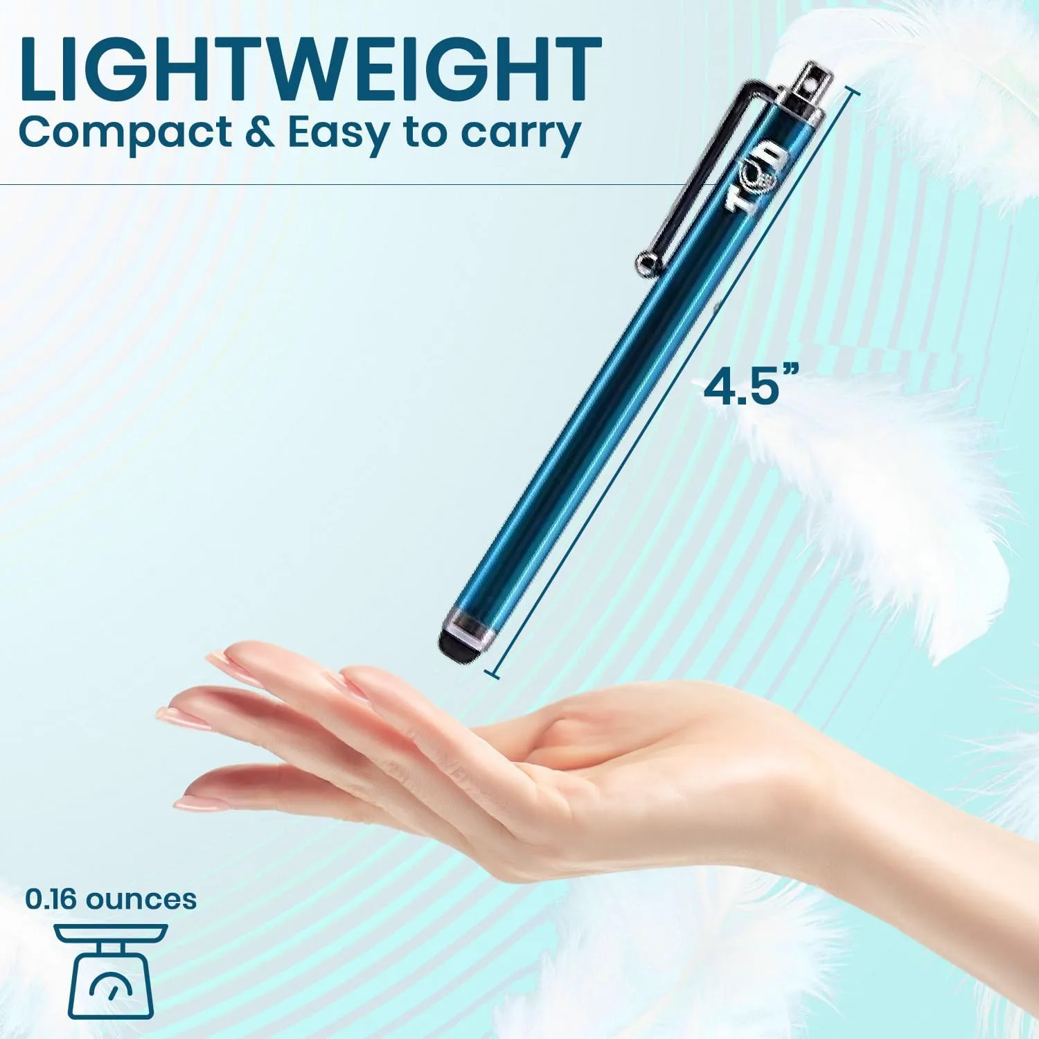 TCD 10-Pack Stylus Pen Set  Universal Capacitive Pen for iPad, iPhone, Tablet, Laptop  Premium Thick Rubber Tip Styluses for All Touchscreen Devices, Aqua
