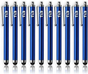 TCD 10-Pack Stylus Pen Set  Universal Capacitive Pen for iPad, iPhone, Tablet, Laptop  Premium Thick Rubber Tip Styluses for All Touchscreen Devices, Blue