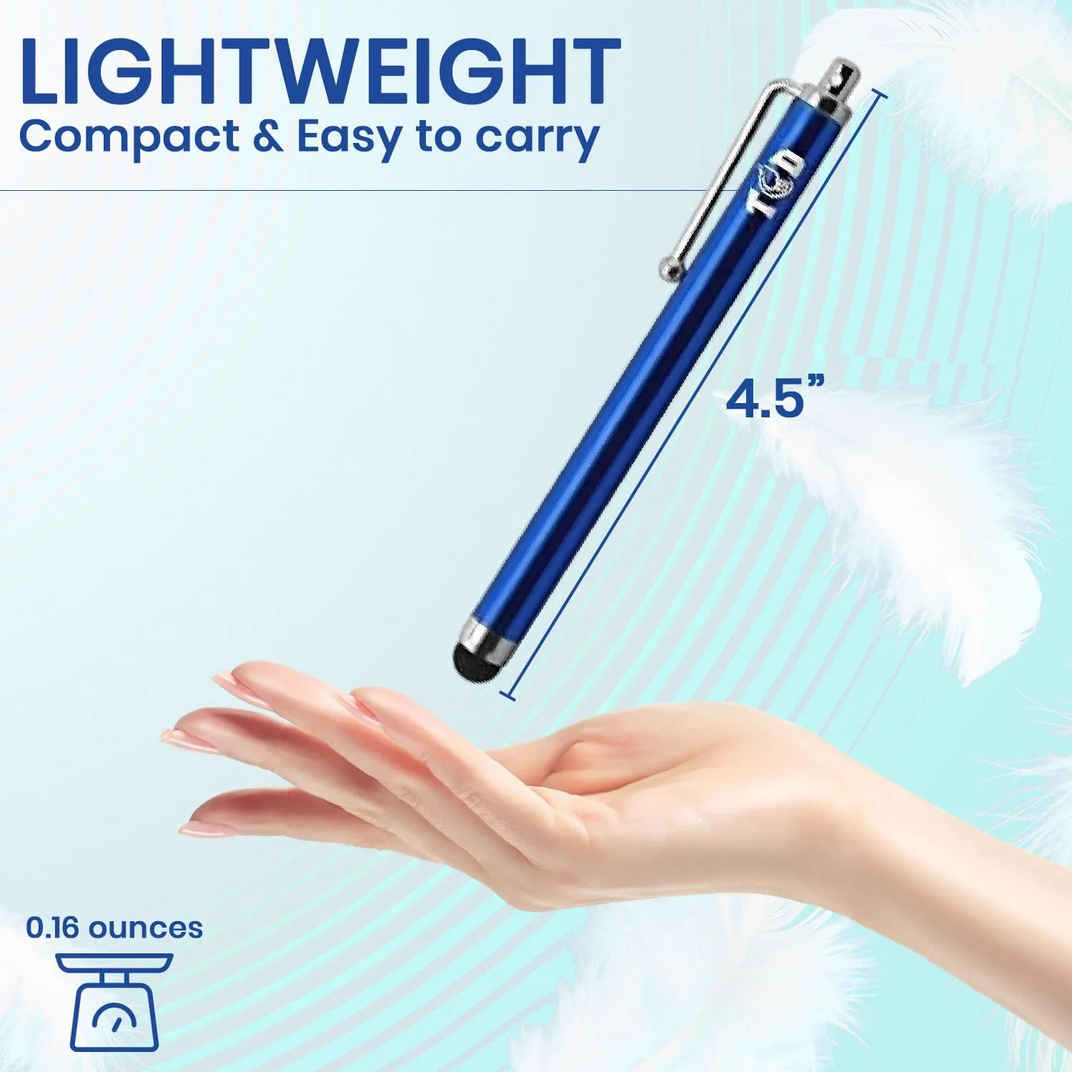TCD 10-Pack Stylus Pen Set  Universal Capacitive Pen for iPad, iPhone, Tablet, Laptop  Premium Thick Rubber Tip Styluses for All Touchscreen Devices, Blue