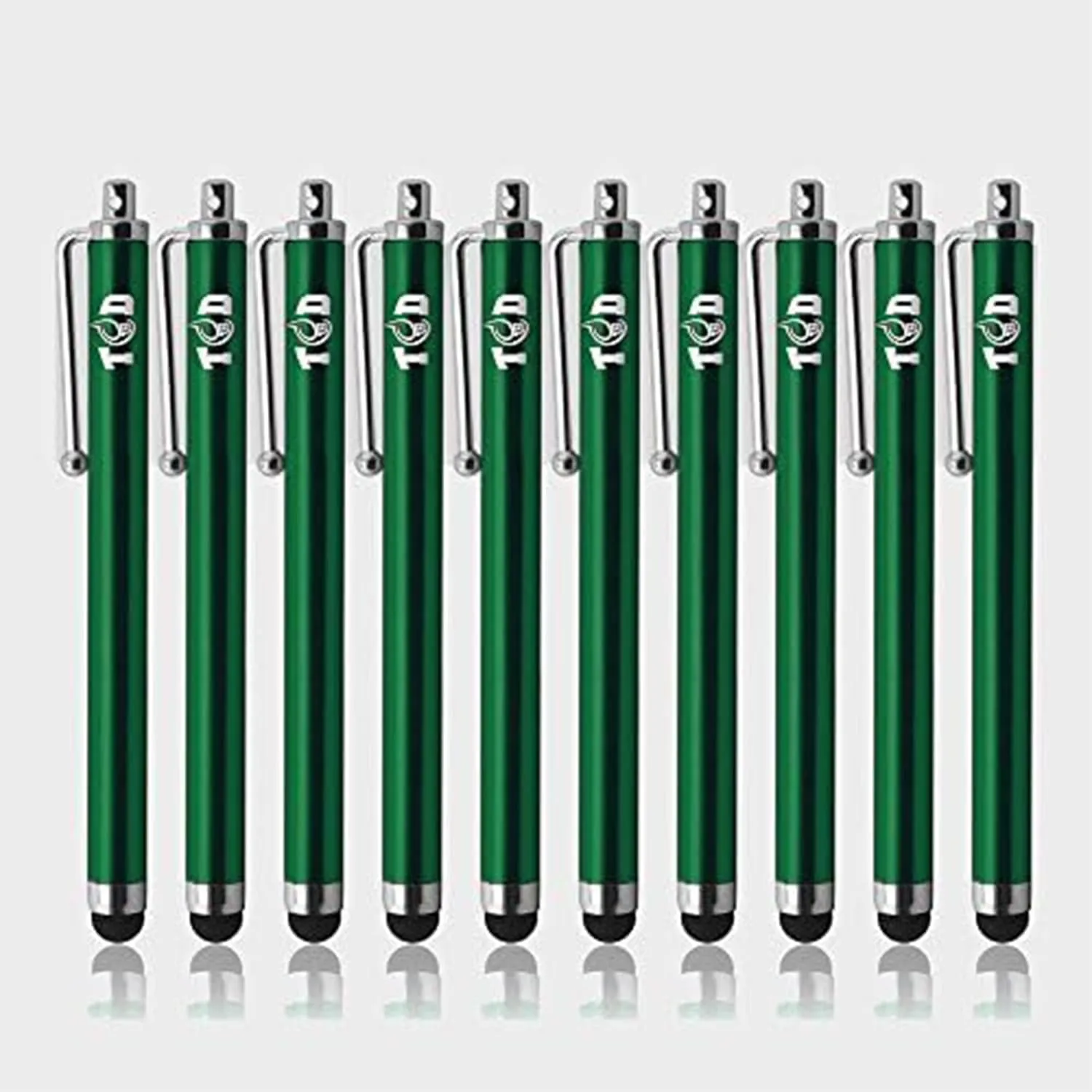 TCD 10-Pack Stylus Pen Set  Universal Capacitive Pen for iPad, iPhone, Tablet, Laptop  Premium Thick Rubber Tip Styluses for All Touchscreen Devices, Green