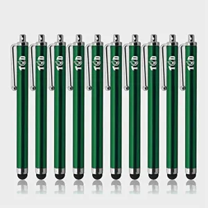 TCD 10-Pack Stylus Pen Set  Universal Capacitive Pen for iPad, iPhone, Tablet, Laptop  Premium Thick Rubber Tip Styluses for All Touchscreen Devices, Green