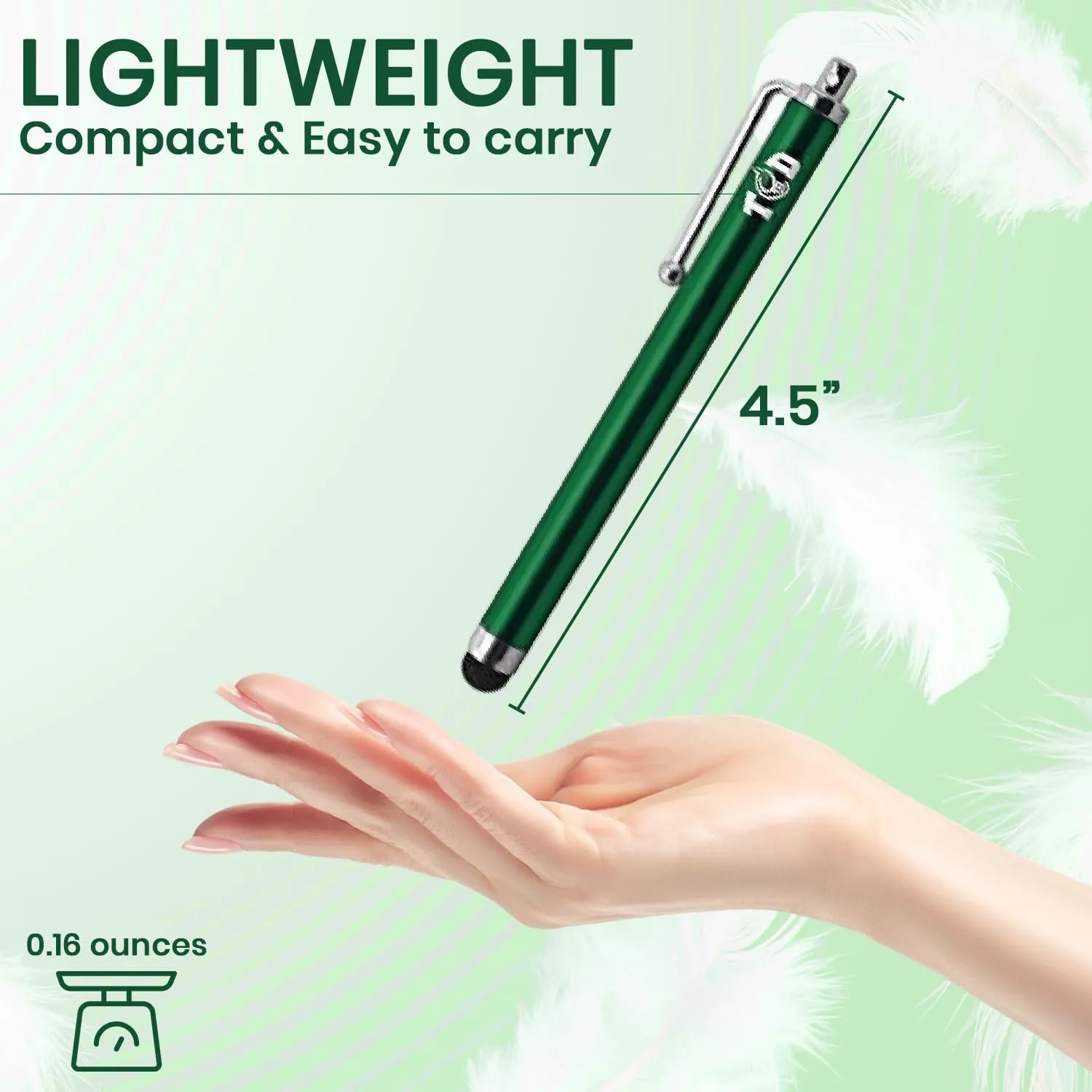 TCD 10-Pack Stylus Pen Set  Universal Capacitive Pen for iPad, iPhone, Tablet, Laptop  Premium Thick Rubber Tip Styluses for All Touchscreen Devices, Green