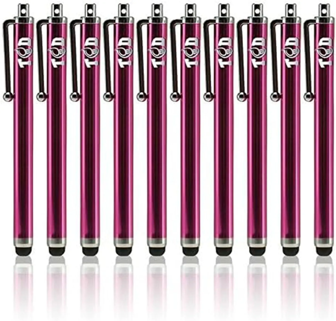 TCD 10-Pack Stylus Pen Set  Universal Capacitive Pen for iPad, iPhone, Tablet, Laptop  Premium Thick Rubber Tip Styluses for All Touchscreen Devices, Hot Pink