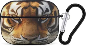 Tiger Face Earbud Case Bluetooth Headphone Case Full Protective Case with Keychain Compatible with Airpods Pro Black-Style