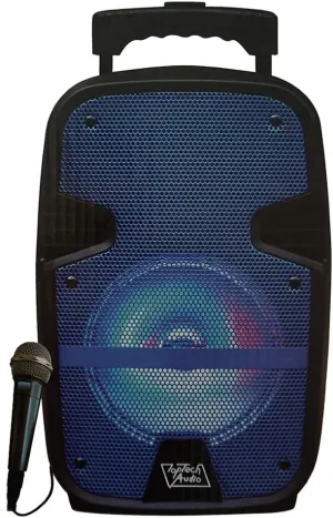 Top Tech Audio Spike 8 Bluetooth Portable Speaker, Loud Volume, Crystal Clear Stereo Sound, Rich Bass, 50 Foot Wireless Range, Microphone Included, Bluetooth Speakers MICE Included (Blue)
