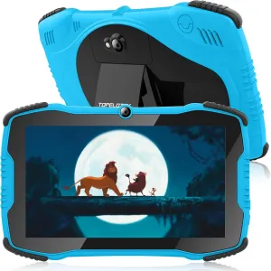 TOPELOTEK Kids Tablet for Toddlers 7IN Children's Tablets with Case Included, Educational Tablets for Kids with WiFi, Dual Camera, Parental Controls, Shock Proof Child Tablet for Toddler Boys Girls