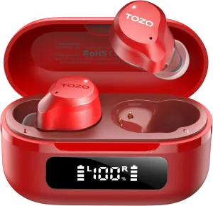 TOZO Hybrid Active Noise Cancelling Wireless Earbuds, 6 Mics ENC Clear Call, IPX8 Waterproof, in Ear Bluetooth 5.3 Headphones Stereo Bass Ear Buds 59H Playtime with LED Display 32 EQs via APP