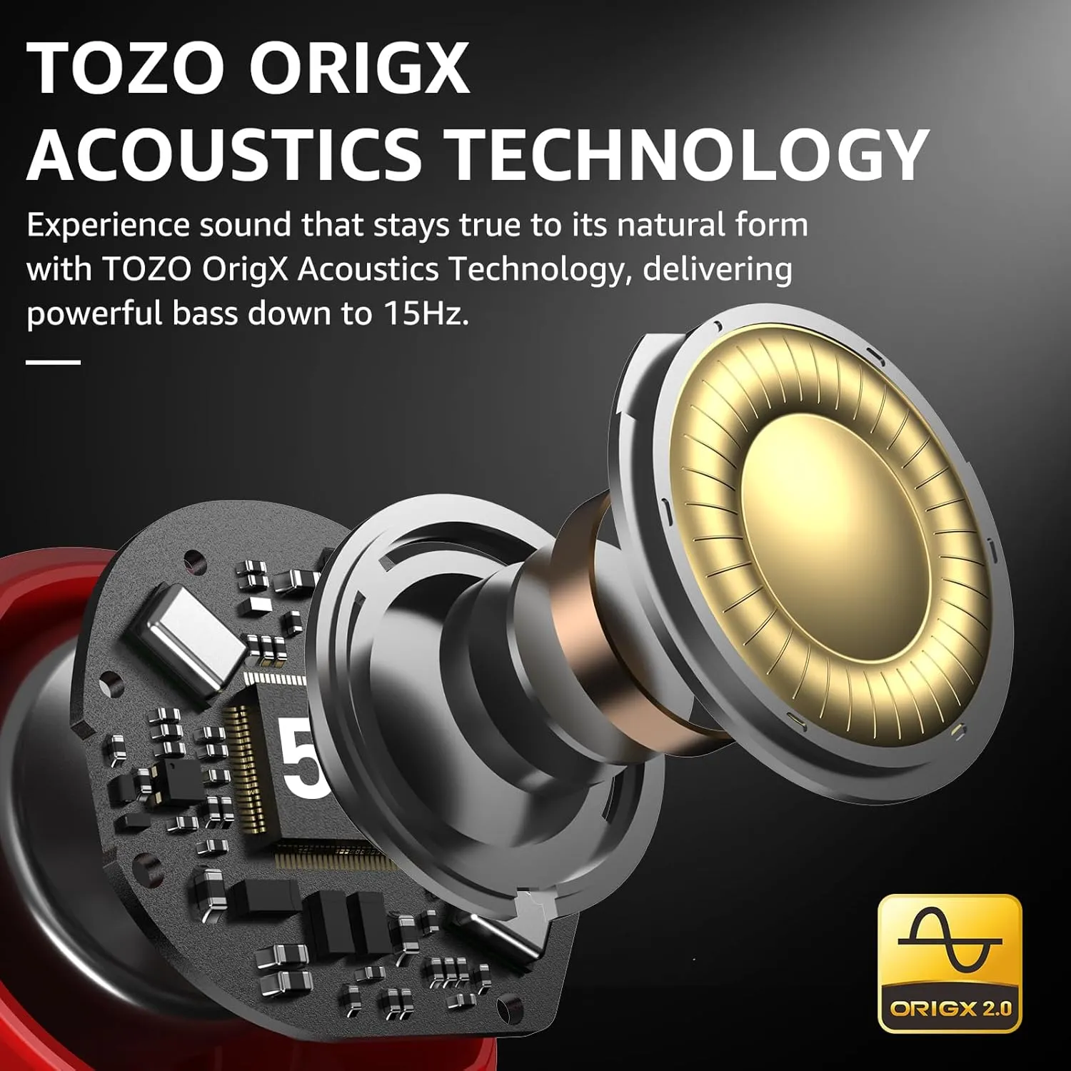 TOZO Hybrid Active Noise Cancelling Wireless Earbuds, 6 Mics ENC Clear Call, IPX8 Waterproof, in Ear Bluetooth 5.3 Headphones Stereo Bass Ear Buds 59H Playtime with LED Display 32 EQs via APP