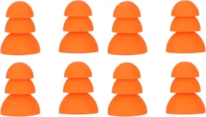 Triple Flange Ear Tips, 8 Pairs Noise Cancelling Triple Flange Eartips Eargels Earpads Ear Tips Gels Bud for Se846 Se535 Se215 and Inner Hole 2.0 to 3.5mm Earbud Orange