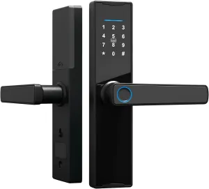 Tuya Smart Lock Fingerprint Lock Door Lock Keypad Door Lock with Handle Fingerprint Electronic Deadbolt Door Lock Smart Door Lock Compatible with Tuya APP