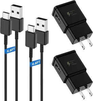 Type C Charger Fast Charging, USB C Android Phone Wall Charger Block & 6ft Charge Cable Cord, for Samsung Galaxy S25/S24/S23/S22/S21/S20/S10 Plus/S10E/S9/S8/S21 Ultra Note 8/9/10/20 etc