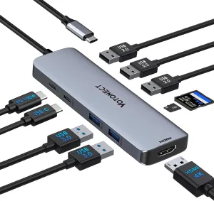 USB C Hub with 4K HDMI Adapter, SD/TF Card Reader, 100W PD Charging, 2 USB 3.0 Ports, and 2 usb2.0 Ports for MacBook Pro/Air, Dell XPS, Lenovo ThinkPad, etc. (10-in-1-HDMI)